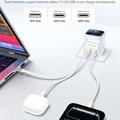 Yesido YC123 70W GaN-hurtigoplader - TFT-skærm, 2x USB-C, USB-A, 70cm USB-C-kabel - hvid