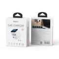 Yesido YC123 70W GaN-hurtigoplader - TFT-skærm, 2x USB-C, USB-A, 70cm USB-C-kabel - hvid
