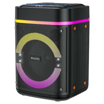 Yesido YSW51 45W TWS Bluetooth-højttaler med to mikrofoner og RGB-belysning - sort