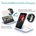 Z5 3-i-1 trådløs oplader til iPhone/Watch/AirPods - 15W - Hvid