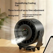 Z6 2-i-1 køleventilator til skrivebordet med befugtningsfunktion - USB-opladelig - sort