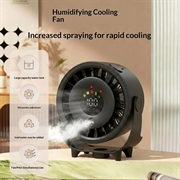 Z6 2-i-1 køleventilator til skrivebordet med befugtningsfunktion - USB-opladelig - sort