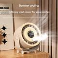 Z6 2-i-1 køleventilator til skrivebordet med befugtningsfunktion - USB-opladelig - beige