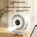Z6 2-i-1 køleventilator til skrivebordet med befugtningsfunktion - USB-opladelig - hvid