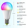 ZJ-BWBL1H-RGBWW-4P 4PCS 10W Bluetooth Smart Light Bulbs WiFi 2.4G Voice RGBCW 220V LED-pærer