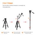 ZOMEi Q310 2-i-1 Tripod / Monopod Stativ til Kamera - sort