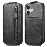 iPhone 16 Plus Lynlåslomme Vertikal Flip Cover - Sort