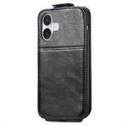 iPhone 16 Plus Lynlåslomme Vertikal Flip Cover - Sort