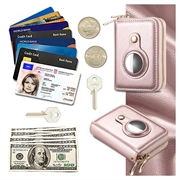 Lynlås Pung med Apple AirTag 1/2 Holder og RFID - Pink