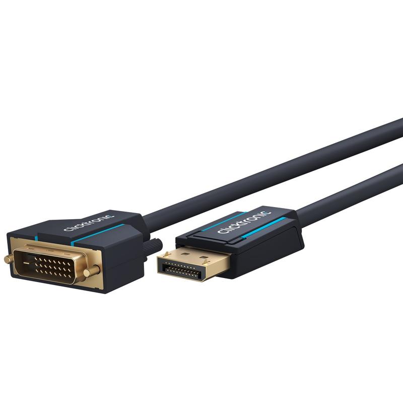 Sekretær mesh opnåelige Clicktronic DVI-D Dual-Link / Active DisplayPort Kabel - 1m