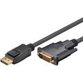 Goobay DisplayPort 1.2 / DVI-D Adapter Kabel - Guldbelagt - 3m - Sort