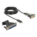 Delock Adapter USB Type-C > 1 x Seriel DB9 RS-232 + Adapter DB25