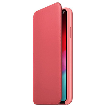 Pink læder folio cover til iPhone Xs Max