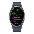 Garmin Venu 2 Sportsur - 45mm - Blå / Sølv