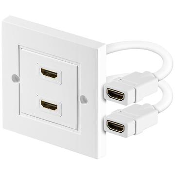 Goobay HDMI 2.0 Dobbelt Vægudtag - Hvid