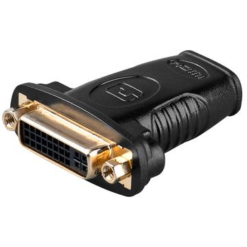 Goobay DVI / HDMI Adapter - Guldbelagt - Sort