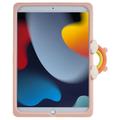 iPad 10.2 2019/2020/2021 Cartoon Bear silikoneetui med kickstand - pink