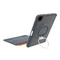 iPad 2022/2025/Air 11 2024/2025 TU3607 Baggrundsbelyst magnetisk tastaturetui med 360 graders roterende stativ - grå