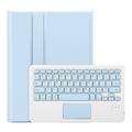 iPad 2022/2025 Cover med Bluetooth Tastatur - Lyseblå