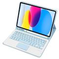 iPad 2022/2025 Cover med Bluetooth Tastatur - Lyseblå