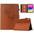 iPad 2022/2025 Butterfly Smart Folio-etui med kortlommer - brun
