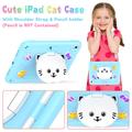 iPad 2022/2025 Sød kat Hybrid-etui med kickstand - Lyseblå