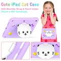 iPad 2022/2025 Sød kat Hybrid-etui med kickstand - lyslilla