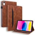 iPad 2022/2025 Business Style Mat Flip Cover - Brun