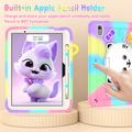 iPad Air 11 2024/2025 Sød kat Hybrid-etui med kickstand - lilla / farverig