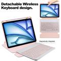 iPad Air 11 2024/2025 360 Roterende Smart Cover med Bluetooth-tastatur - Pink