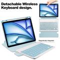 iPad Air 11 2024/2025 360 Roterende Smart Cover med Bluetooth-tastatur - Himmelblå