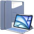 iPad Air 13 2024/2025/2026 360 Roterende Smart Cover med Bluetooth-tastatur - Lilla
