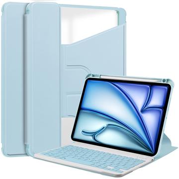 360-Rotating Smart Case with Bluetooth Keyboard - Sky Blue