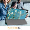 iPad Air 13 (2025) Tri-Fold Series Smart Folio-etui - hvide blomster