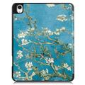iPad Air 13 (2025) Tri-Fold Series Smart Folio-etui - hvide blomster