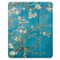 iPad Air 13 (2025) Tri-Fold Series Smart Folio-etui - hvide blomster