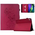 iPad Mini (2026) Butterfly Smart Folio-etui med kortlommer - Knaldlyserød