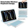 iPad Pro 11 2024/2025 360 Roterende Smart Cover med Bluetooth-tastatur - Himmelblå
