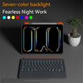 iPad Pro 11 2024/2025 TU3607P Baggrundsbelyst magnetisk tastaturetui med 360 graders roterende stativ