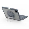 iPad Pro 11 2024/2025 TU3607P Baggrundsbelyst magnetisk tastaturetui med 360 graders roterende stativ - grå