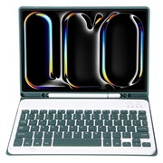 iPad Pro 11 2024/2025 Cover med Bluetooth Tastatur - Mørkegrøn