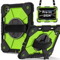 iPad Pro 11 2024/2025 Heavy Duty 360 Cover med Håndrem - Grøn