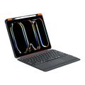 iPad Pro 13 2024/2025 TU3609P Baggrundsbelyst magnetisk tastaturetui med 360 graders roterende stativ - sort