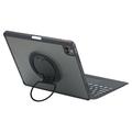 iPad Pro 13 2024/2025 TU3609P Baggrundsbelyst magnetisk tastaturetui med 360 graders roterende stativ - sort