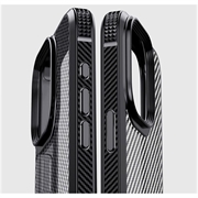 iPhone 15 Plus iPaky Hybrid Cover - Karbonfiber - Sort