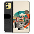 iPhone 11 Premium Flip Cover med Pung - Abstrakt Collage