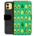 iPhone 11 Premium Flip Cover med Pung - Avocadomønster