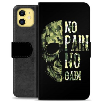 iPhone 11 Premium Flip Cover med Pung - No Pain, No Gain