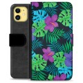 iPhone 11 Premium Flip Cover med Pung - Tropiske Blomster
