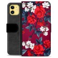 iPhone 11 Premium Flip Cover med Pung - Vintage Blomster